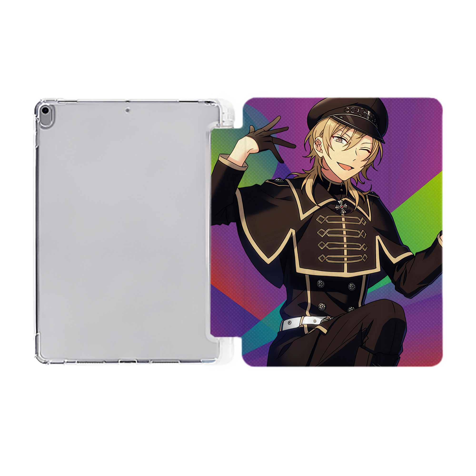 あんさんぶるスターズ! Ensemble Stars IPad ケース ペン収納付き 三つ折りスタンド PUレザー×シリコン 対応機種9.5/10.5/10.9インチ